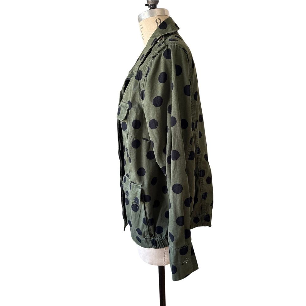 Who What Wear Utility Jacket in Army Green Black Polka Dot Size 1X - Picture 3 of 6
